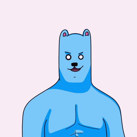 Blue Bear Salute Meme GIF