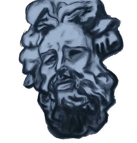 Blue Beard Man Drawing