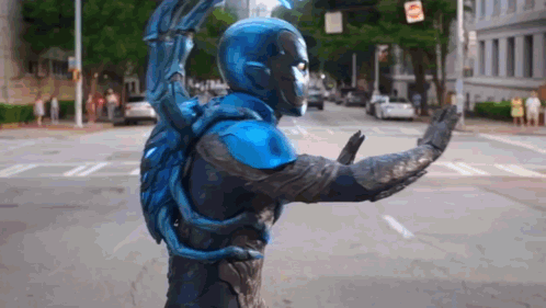 Blue Beetle Cut The Bus In Half GIF