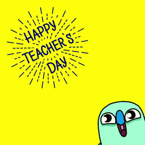 Blue Bird Saying Happy Teacher's Day