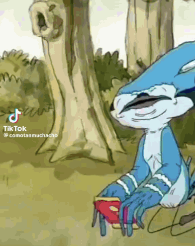 Blue Bird Sitting in Woods With Book