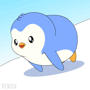 Blue Bird With Orange Ears GIF
