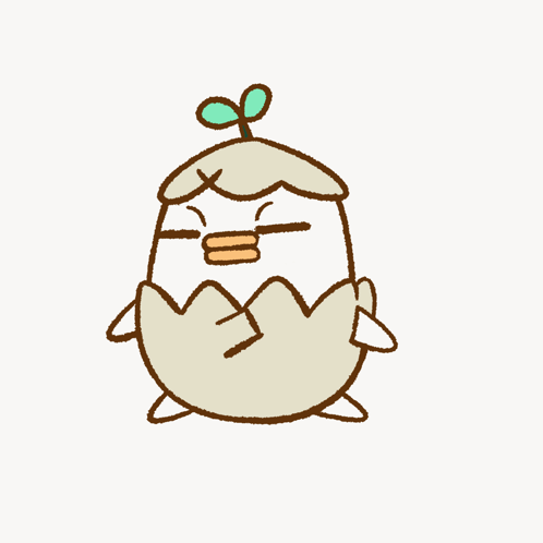 Blue Bird With Orange Ears GIF
