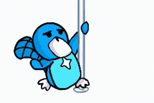 Blue Bird With White Star Hanging From Pole