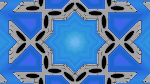 Blue Black And Gray Mix Kaleidoscope GIF