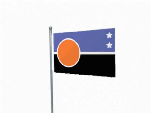 Blue Black And Orange Flag With Stars GIF