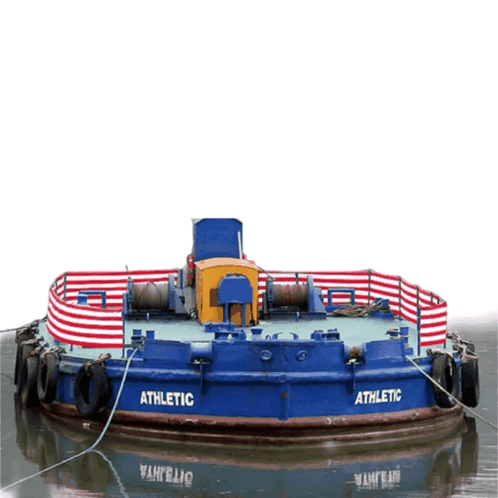 Blue Boat With Athletic Word GIF