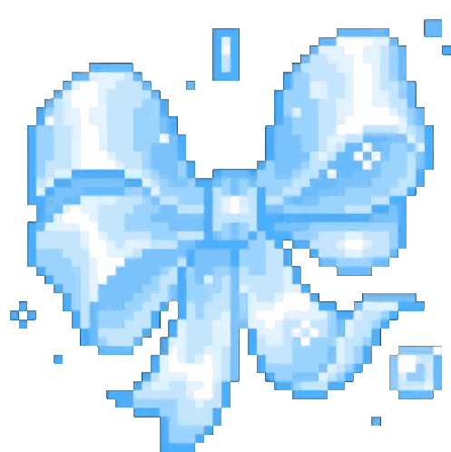 Blue Bow Pixel Art