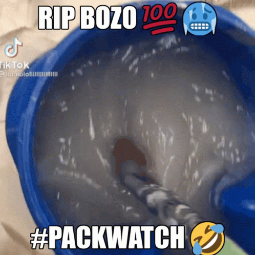 Blue Bucket Of Water Rip Bozo 100 #Packwatch GIF