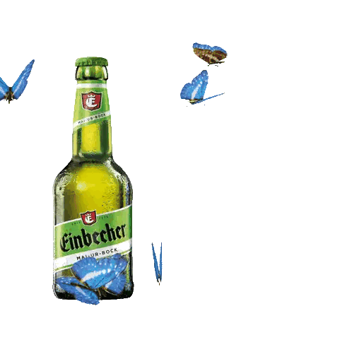 Blue Butterflies Around Embecke Malt Bottle