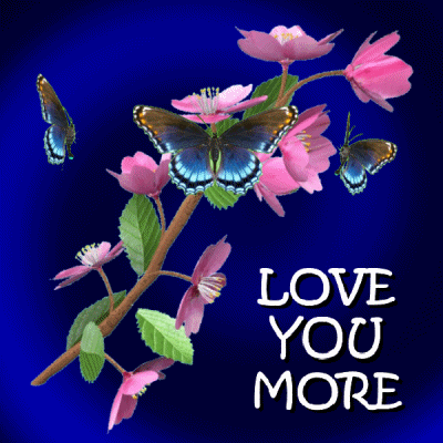 Blue Butterflies Love You More GIF