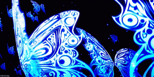 Blue Butterflies Patterns GIF