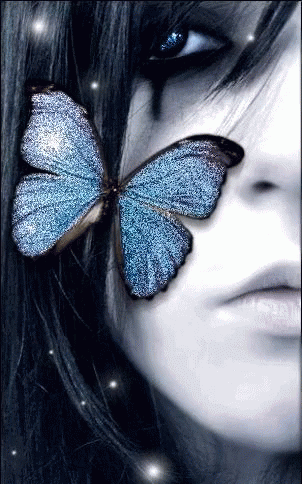 Blue Butterfly Emo GIF