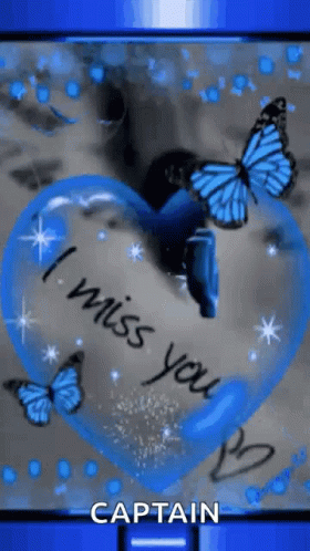 Blue Butterfly I Miss You GIF