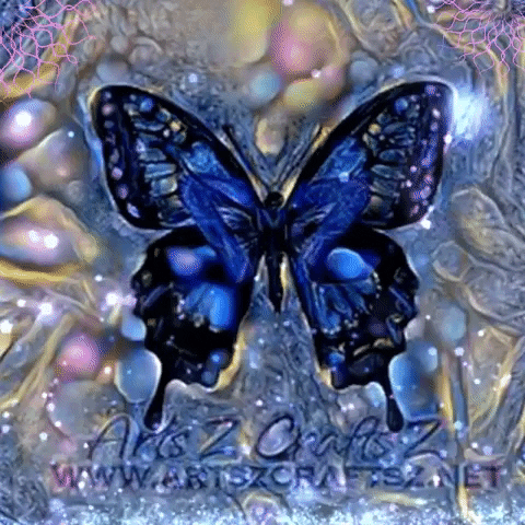 Blue Butterfly Sparkle Arts Crafts GIF