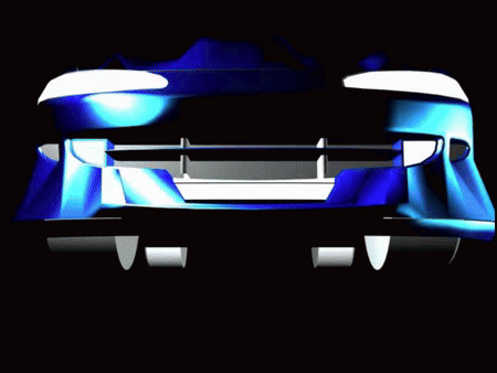 Blue Car Headlights Close Up Black Background