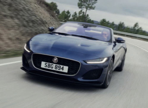 Blue Car With License Plate Sbg894 GIF