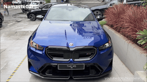 Blue Car With License Plate The M5