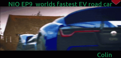 Blue Car with Nio EP9 Worlds Fastest EV
