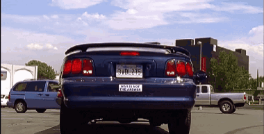 Blue Car With Was Is Not The Answer Sticker