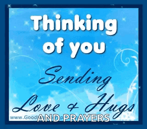 Blue Card Thinking of You Sending Love Hugs