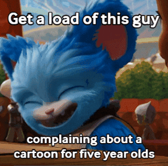 Blue Cartoon Character Complaining GIF