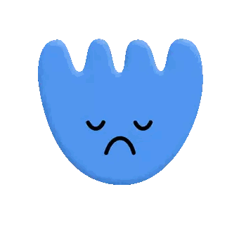 Blue Cartoon Character Crying