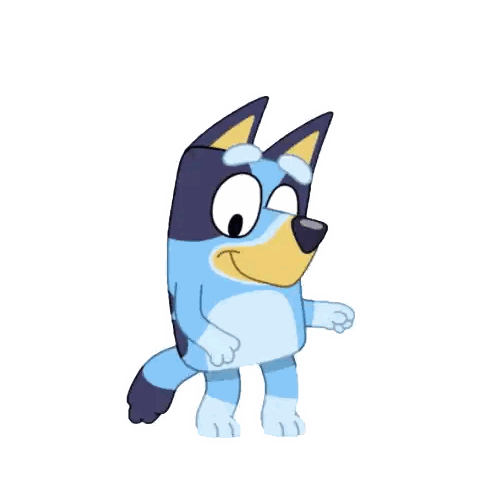 Blue Cartoon Character Dancing
