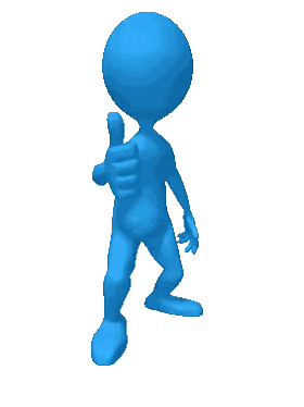Blue Cartoon Character Giving Thumbs Up