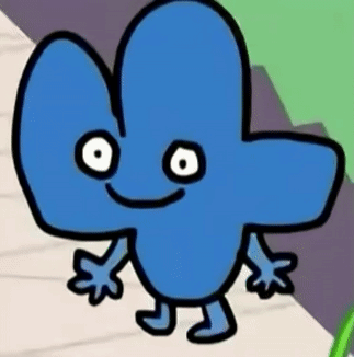 Blue Cartoon Character On Sidewalk GIF