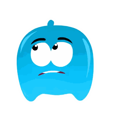 Blue Cartoon Character Sad