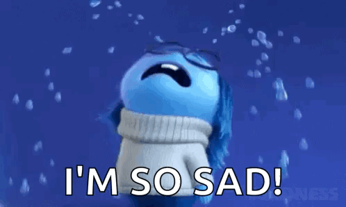 Blue Cartoon Crying Saying Im So Sad