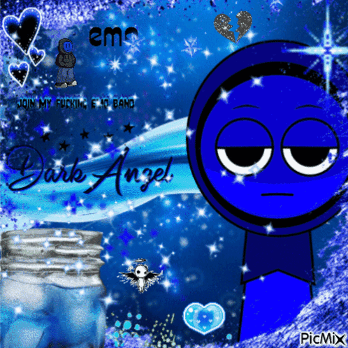 Blue Cartoon Dark Angel