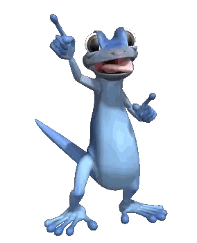 Blue Cartoon Lizard Giving Thumbs Up