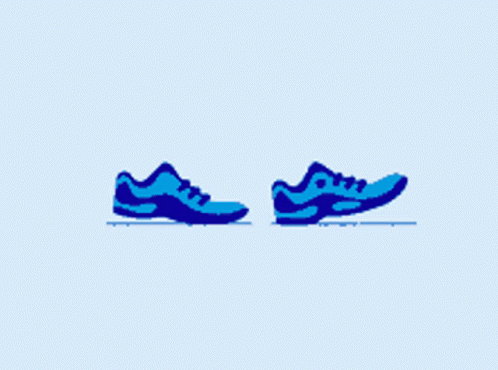 Blue Cartoon Shoes Walking GIF