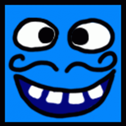 Blue Cartoon Smiley Face