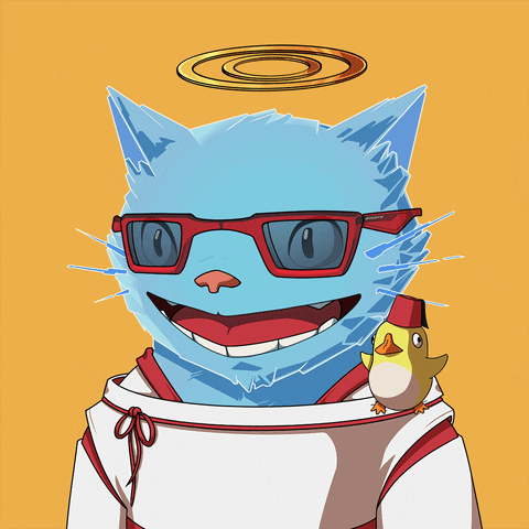 Blue Cat Anime Smoking GIF