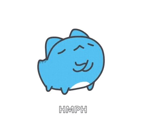 Blue Cat Saying Hmph
