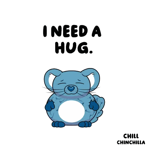 Blue Cat Saying I Need a Hug
