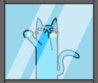 Blue Cat Scratching Let Me In GIF