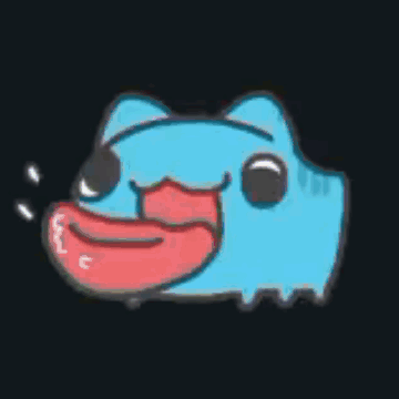 Blue Cat Sticking Out Red Tongue