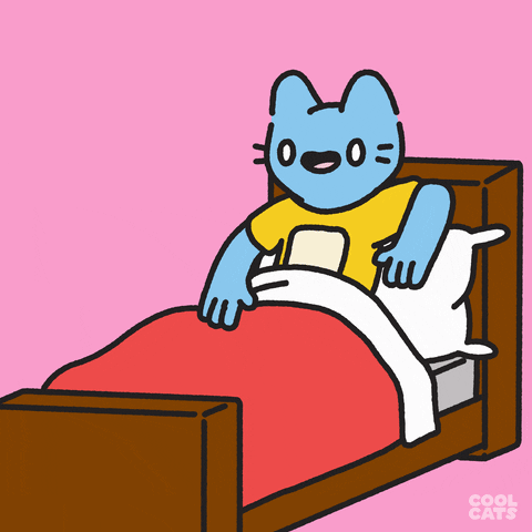 Blue Cat Tucking Self To Bed GIF