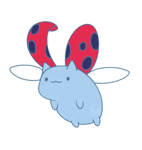 Blue Cat with Red Ladybug Wings and TG
