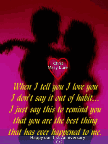 Blue Chris Mary Anniversary Couple Hugging