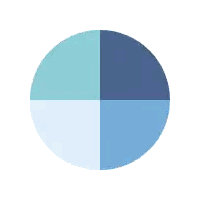 Blue Circle Divided Into Four Squares