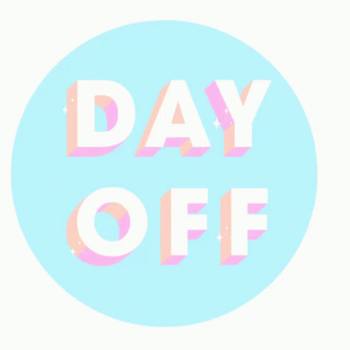 Blue Circle Saying Day Off