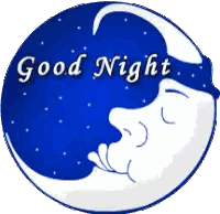 Blue Circle With Crescent Moon Good Night