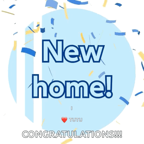 Blue Circle with New Home Text