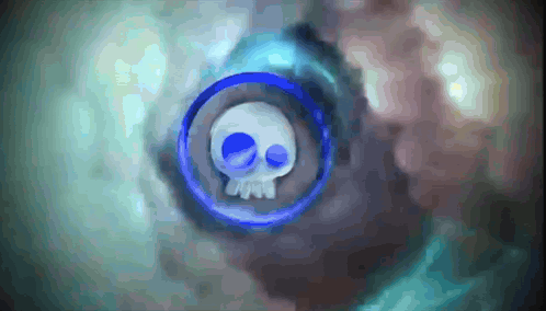 Blue Circle With Skull