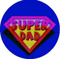 Blue Circle With Super Dad Logo